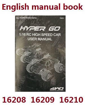MJX Hyper Go 16208 16209 16210 RC Car spare parts English manual book