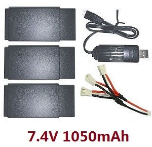 MJX Hyper Go 16207 16208 16209 16210 RC Car spare parts 1 to 3 charger set + 3*7.4V 1050mAh battery (2S) set
