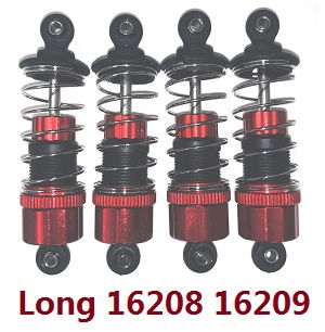 MJX Hyper Go 16208 16209 RC Car spare parts metal hydraulic shock absorber (Long) Red 4pcs 16500R