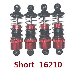 MJX Hyper Go 16210 RC Car spare parts metal hydraulic shock absorber (Short) Red 4pcs 16510R