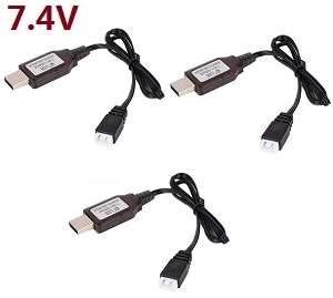 MJX Hyper Go 16207 16208 16209 16210 RC Car spare parts USB charger wire (2S 7.4V) 3pcs - Click Image to Close