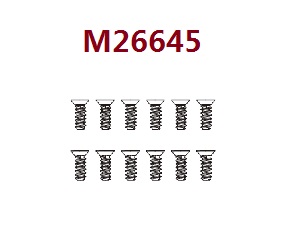 MJX Hyper Go 16207 16208 16209 16210 RC Car spare parts countersunk flat tail screw 12pcs M26645