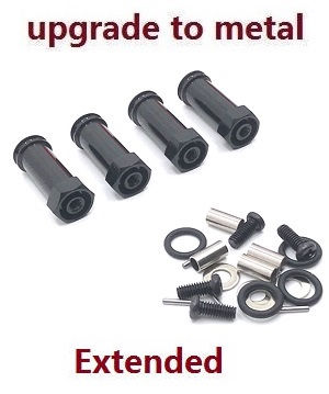 MJX Hyper Go 16207 16208 16209 16210 RC Car spare parts 30mm extension 12mm hexagonal hub drive adapter combination coupler (Metal) Black - Click Image to Close