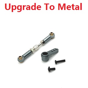 MJX Hyper Go H16 V1 V2 V3 H16H H16E H16P H16HV2 H16EV2 H16PV2 RC Car spare parts upgrade to metal searvo arm and connect buckle (Gray) - Click Image to Close