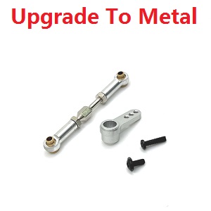 MJX Hyper Go H16 V1 V2 V3 H16H H16E H16P H16HV2 H16EV2 H16PV2 RC Car spare parts upgrade to metal searvo arm and connect buckle (Silver)