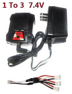 MJX Hyper Go 16207 16208 16209 16210 RC Car spare parts charger and balance charger box with 1 to 3 wire 7.4V