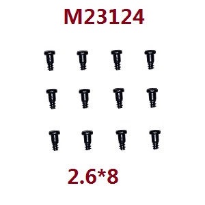 MJX Hyper Go 16207 16208 16209 16210 RC Car spare parts step flat tail screws 12pcs 2.6*8 M23124 - Click Image to Close