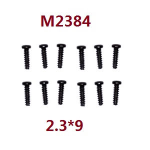 MJX Hyper Go H16 V1 V2 V3 H16H H16E H16P H16HV2 H16EV2 H16PV2 RC Car spare parts round head flat tail screws 12pcs 2.3*9
