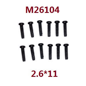MJX Hyper Go 16207 16208 16209 16210 RC Car spare parts round head flat tail screws 12pcs 2.6*11 M26104 - Click Image to Close