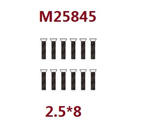 MJX Hyper Go 16207 16208 16209 16210 RC Car spare parts countersunk head machine screws 12pcs 2.5*8 M25845 - Click Image to Close