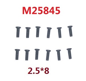 MJX Hyper Go 16207 16208 16209 16210 RC Car spare parts countersunk head machine screws 12pcs 2.5*8 M25845 - Click Image to Close