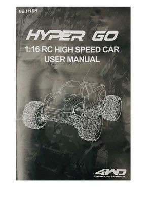 MJX Hyper Go H16 H16H H16E H16P H16HV2 H16EV2 H16PV2 RC Car spare parts English manual book