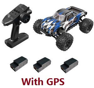MJX H16HV2 RC car with GPS and 3 battery RTR Blue
