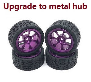 MJX Hyper Go H16 V1 V2 V3 H16H H16E H16P H16HV2 H16EV2 H16PV2 RC Car spare parts upgrade to metal hub wheels (Purple)