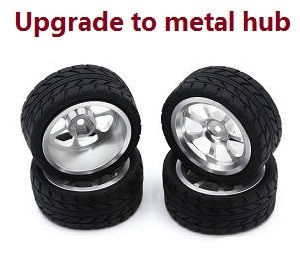 MJX Hyper Go H16 V1 V2 V3 H16H H16E H16P H16HV2 H16EV2 H16PV2 RC Car spare parts upgrade to metal hub wheels (Silver)