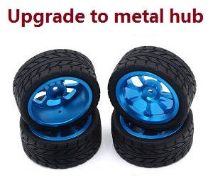 MJX Hyper Go 16207 16208 16209 16210 RC Car spare parts upgrade to metal hub wheels (Blue)