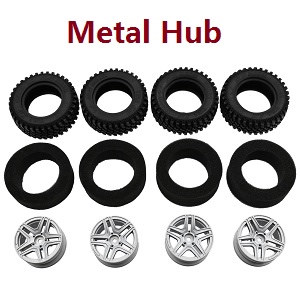 MN Model G500 MN-86 MN-86S MN86 MN86S RC Car Vehicle spare parts upgrade to silver metal hub + tire skin + sponge