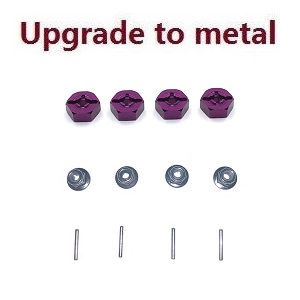 MN Model G500 MN-86 MN-86S MN86 MN86S RC Car Vehicle spare parts upgrade to purple metal hexagon fixed seat + iron bar + M4 nuts - Click Image to Close