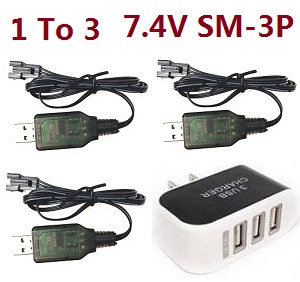 MN Model G500 MN-86 MN-86S MN86 MN86S RC Car Vehicle spare parts 1 to 3 USB charger adapter with 3pcs USB wire set - Click Image to Close