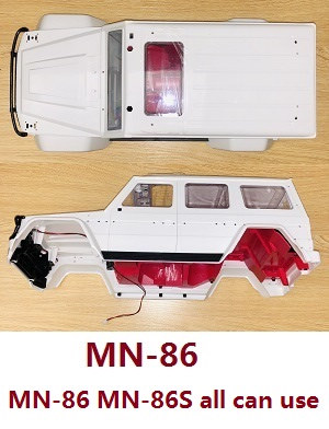 MN Model G500 MN-86 MN-86S MN86 MN86S RC Car Vehicle spare parts total car shell assembly with LED (MN-86) White