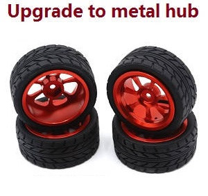 MN Model G500 MN-86 MN-86S MN86 MN86S RC Car Vehicle spare parts upgrade to metal hub tires Red - Click Image to Close