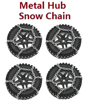 MN Model G500 MN-86 MN-86S MN86 MN86S RC Car Vehicle spare parts upgrade to black metal hub tires with snow chain - Click Image to Close