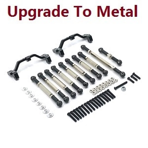 MN Model MN-99 MN-99S MN99A MN99SA MN99SF MN99S-1 MN-99SK D90 RC Car spare parts pull bar group + steering connect bar + pull bar seat (upgrade to metal) Black - Click Image to Close