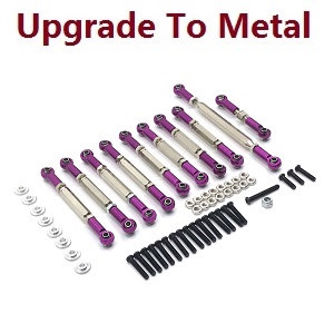 MN Model MN-98 RC Car spare parts pull bar group + steering connect bar (upgrade to metal) Purple - Click Image to Close