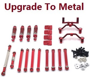 MN Model MN-98 RC Car spare parts pull bar group + steering connect bar + pull bar seat + shock absorber (upgrade to metal) Red