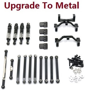 MN Model MN-98 RC Car spare parts pull bar group + steering connect bar + pull bar seat + shock absorber (upgrade to metal) Black - Click Image to Close