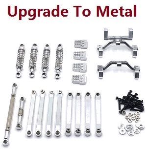 MN Model MN-98 RC Car spare parts pull bar group + steering connect bar + pull bar seat + shock absorber (upgrade to metal) Silver