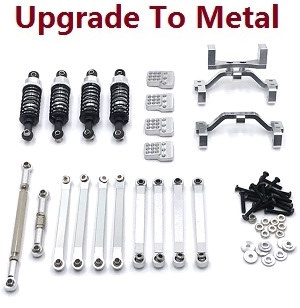 MN Model MN-99 MN-99S MN99A MN99SA MN99SF MN99S-1 MN-99SK D90 RC Car spare parts pull bar group + steering connect bar + pull bar seat + shock absorber (upgrade to metal) Silver - Click Image to Close