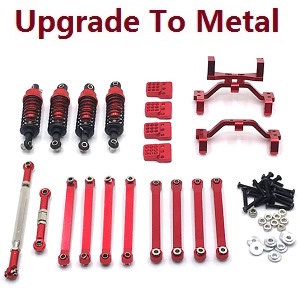 MN Model MN-98 RC Car spare parts pull bar group + steering connect bar + pull bar seat + shock absorber (upgrade to metal) Red - Click Image to Close