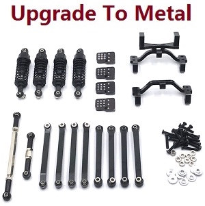 MN Model MN-98 RC Car spare parts pull bar group + steering connect bar + pull bar seat + shock absorber (upgrade to metal) Black