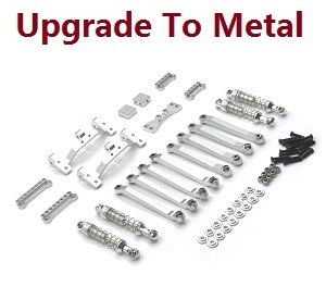 MN Model MN-99 MN-99S MN99A MN99SA MN99SF MN99S-1 MN-99SK D90 RC Car spare parts pull bar group + pull bar seat + shock absorber (upgrade to metal) Silver - Click Image to Close