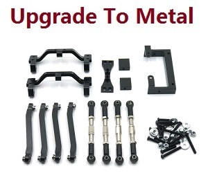 MN Model MN-98 RC Car spare parts pull bar group + pull bar seat + servo fixed set (upgrade to metal) Black - Click Image to Close