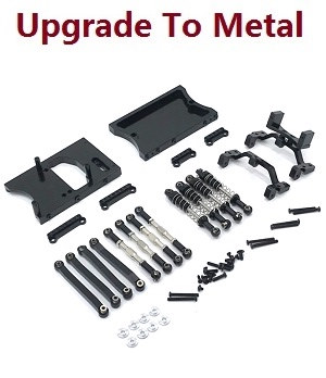 MN Model MN-99 MN-99S MN99A MN99SA MN99SF MN99S-1 MN-99SK D90 RC Car spare parts SERVO seat and tail beam + pull bar group + pull bar seat + shock absorber (upgrade to metal) Black - Click Image to Close