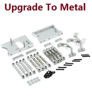 MN Model MN-99 MN-99S MN99A MN99SA MN99SF MN99S-1 MN-99SK D90 RC Car spare parts SERVO seat and tail beam + pull bar group + pull bar seat + shock absorber (upgrade to metal) Silver - Click Image to Close