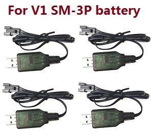 MN Model MN-99 MN-99S MN99A MN99SA MN99SF MN99S-1 MN-99SK D90 RC Car spare parts USB charger wire 4pcs (For V1 SM-3P battery) - Click Image to Close