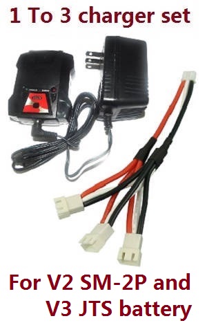 MN Model MN-98 RC Car spare parts charger and balance charger box + 1 to 3 charger wire (For V2 SM-2P battery)