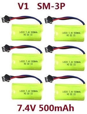 MN Model MN-90 MN-91 MN-90K MN-91K D90 RC Car spare parts 7.4V 500mAh battery 6pcs (V1 SM-3P)