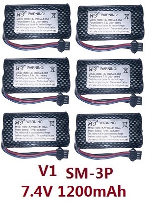 MN Model MN-99 MN-99S MN99A MN99SA MN99SF MN99S-1 MN-99SK D90 RC Car spare parts 7.4V 1200mAh battery 6pcs (V1 SM-3P) - Click Image to Close