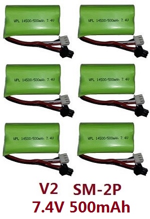 MN Model MN-90 MN-91 MN-90K MN-91K D90 RC Car spare parts 7.4V 500mAh battery 6pcs (V2 SM-2P)