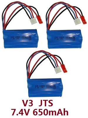 MN Model MN-90 MN-91 MN-90K MN-91K D90 RC Car spare parts 7.4V 650mAh battery (V3 JTS plug) 3pcs