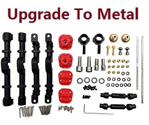 MN Model MN-99 MN-99S MN99A MN99SA MN99SF MN99S-1 MN-99SK D90 RC Car spare parts front and rear axle parts group kit (upgrade to metal) Black