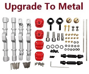 MN Model MN-99 MN-99S MN99A MN99SA MN99SF MN99S-1 MN-99SK D90 RC Car spare parts front and rear axle parts group kit (upgrade to metal) Silver