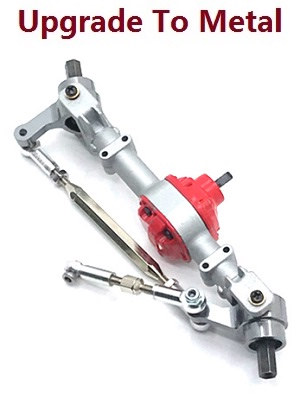 MN Model MN-99 MN-99S MN99A MN99SA MN99SF MN99S-1 MN-99SK D90 RC Car spare parts front axle assembly (upgrade to metal) Silver - Click Image to Close