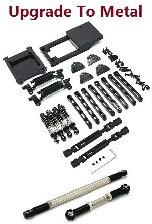 MN Model MN-78 MN78 RC Car Through Truck spare parts upgrade to metal accesseries kit B (Black)