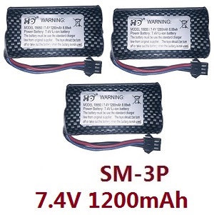 MN Model MN-78 MN78 RC Car Through Truck spare parts 7.4V 1200mAh battery 3pcs - Click Image to Close