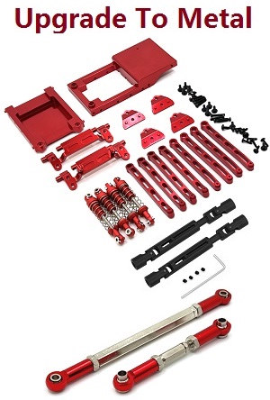 MN Model MN-78 MN78 RC Car Through Truck spare parts upgrade to metal accesseries kit A (Red)